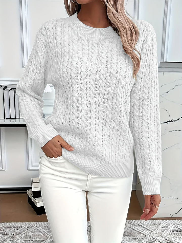 Iga | Damski sweter w warkoczowy splot