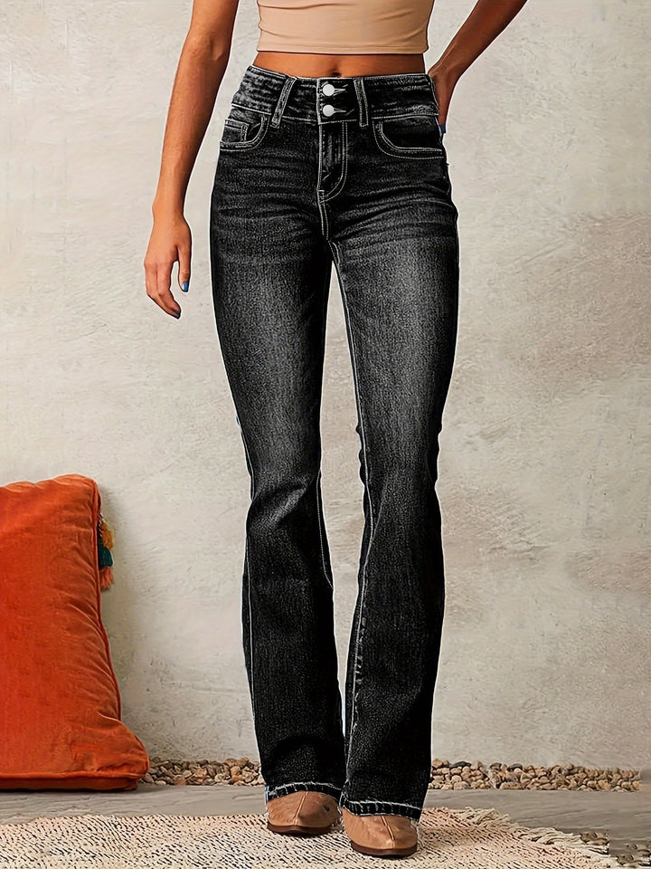 Idalia | Damskie jeansy flare high waist