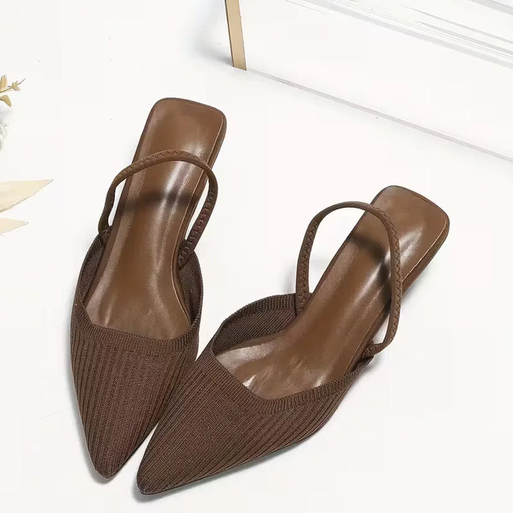 Ewa | brązowe czółenka slingback
