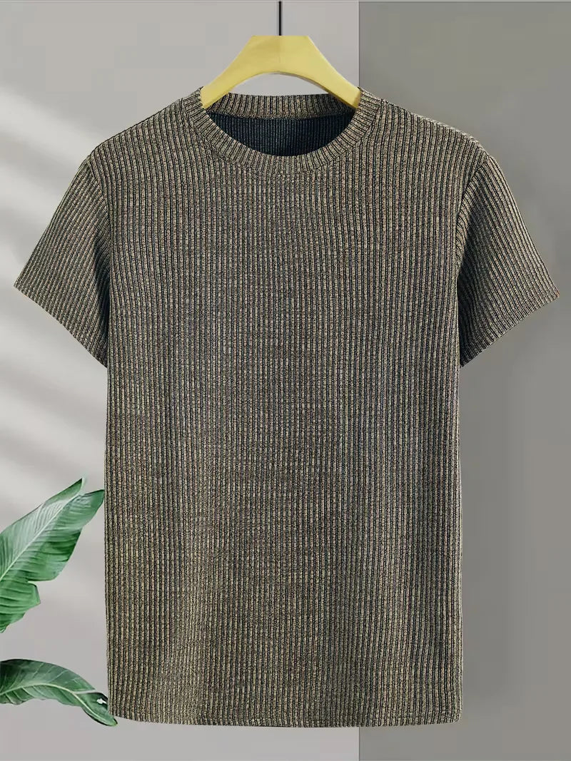 Alan | Męski T-Shirt z Fakturą Jacquard