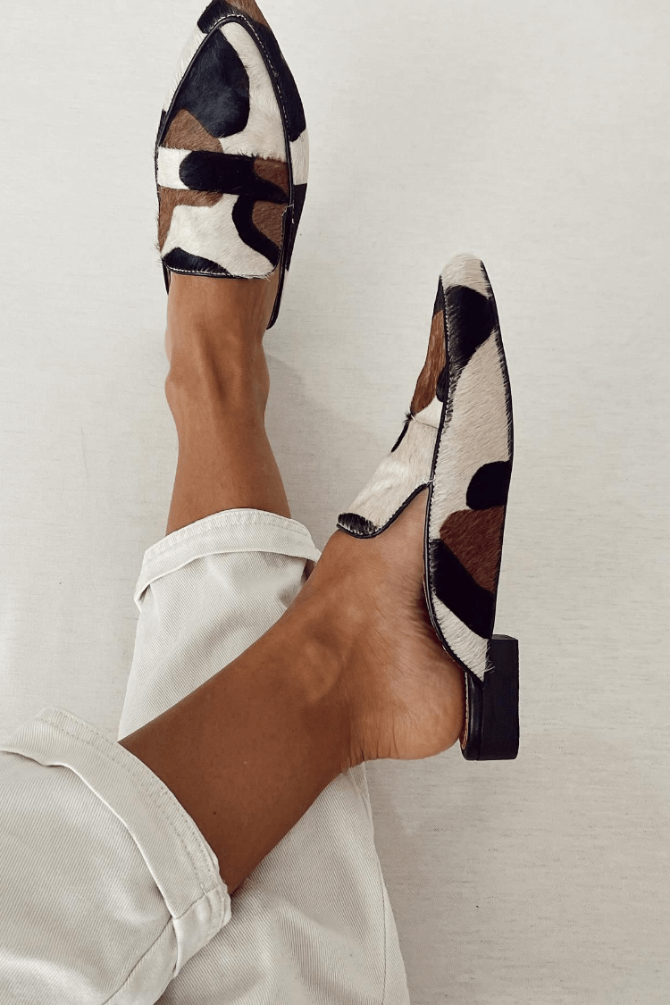 Damskie loafersy z abstrakcyjnym wzorem w stylu casual