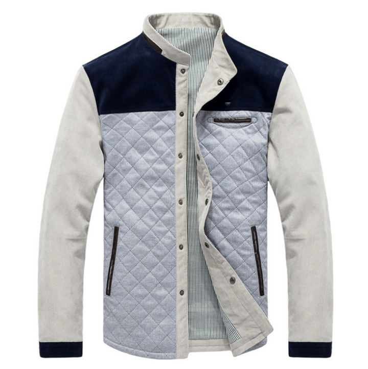 Męska kurtka przejściowa slim fit z wstawkami patchwork