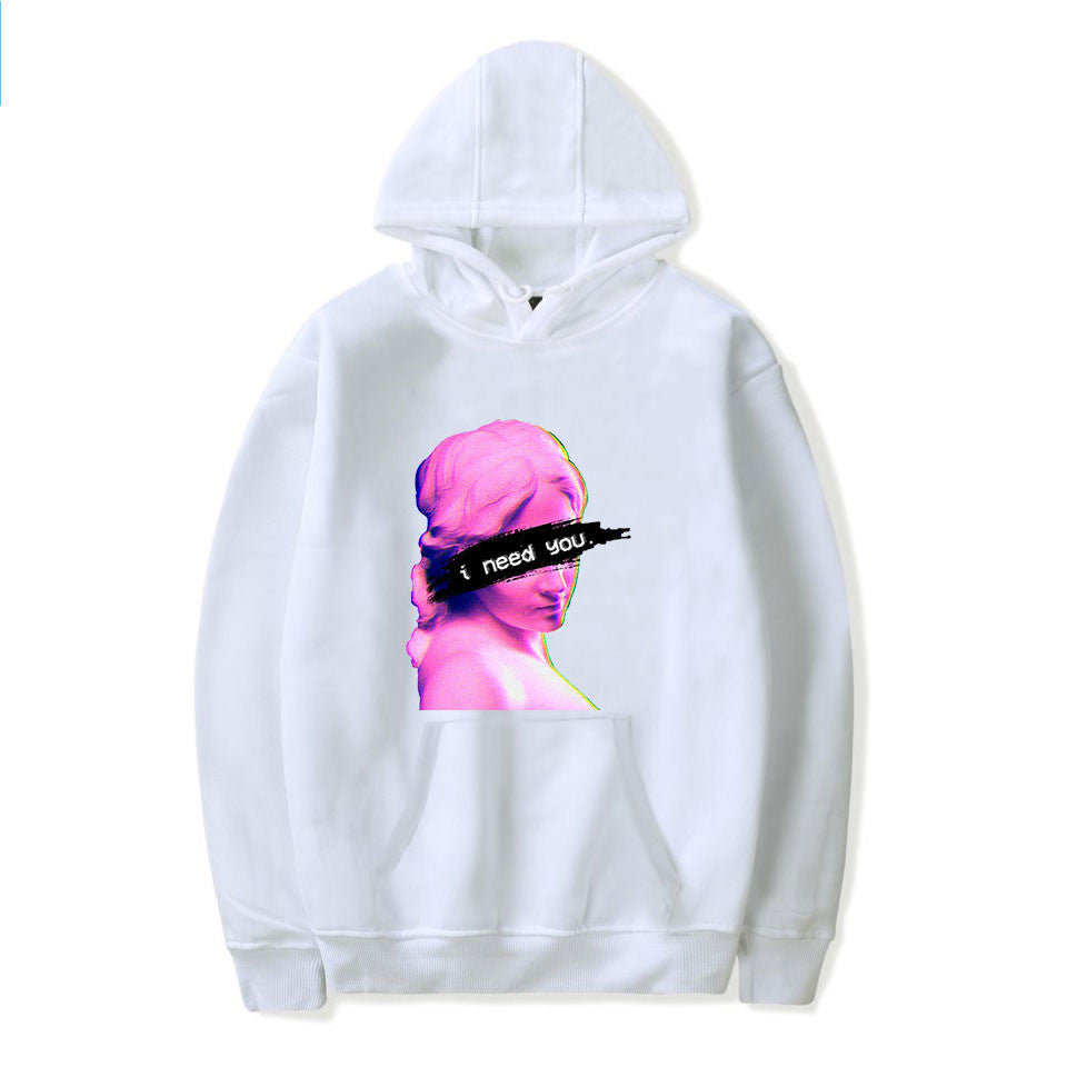 Męska bluza z kapturem w kolorze szarym na wiosnę i jesień