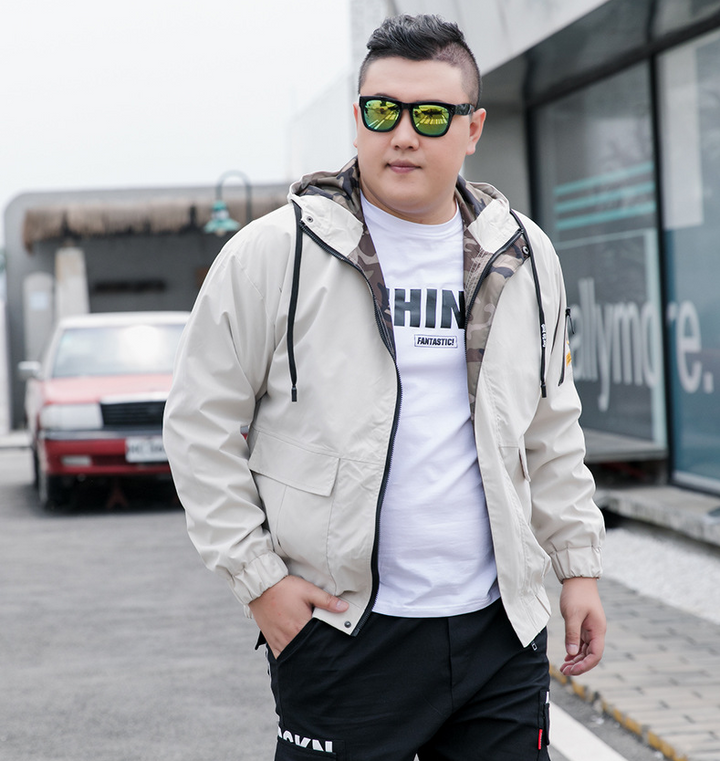 Męska kurtka bomber z haftem bez kołnierza