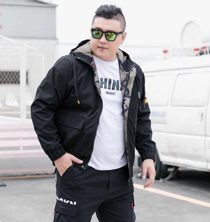 Męska kurtka bomber z haftem bez kołnierza
