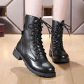 Magdalena | Black women's studded motorcycle ankle boots