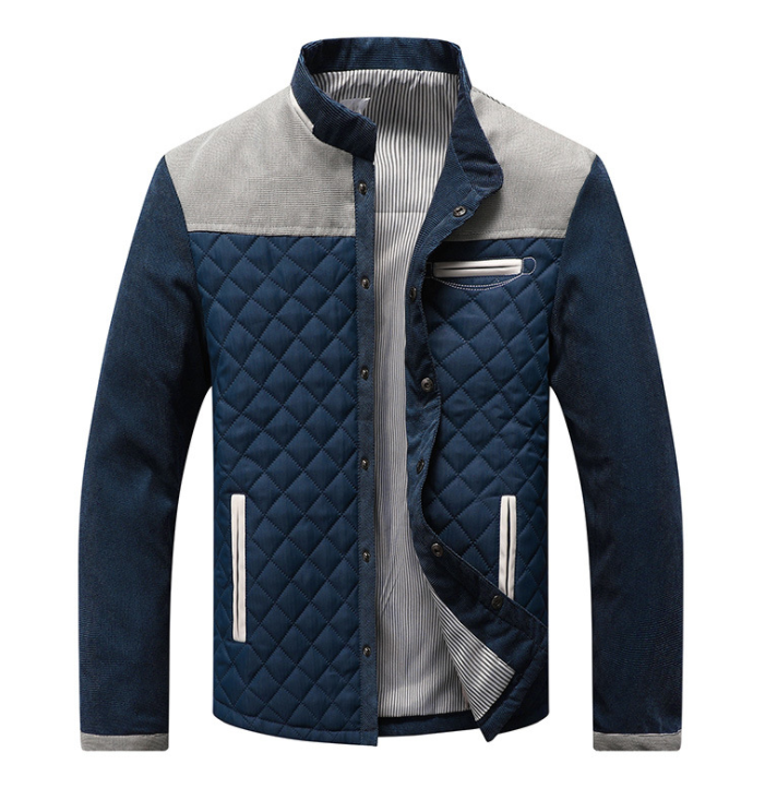Męska kurtka przejściowa slim fit z wstawkami patchwork