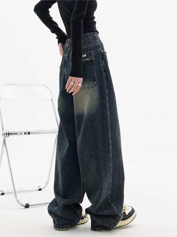 Dominika | Damskie boyfriend jeans vintage wash