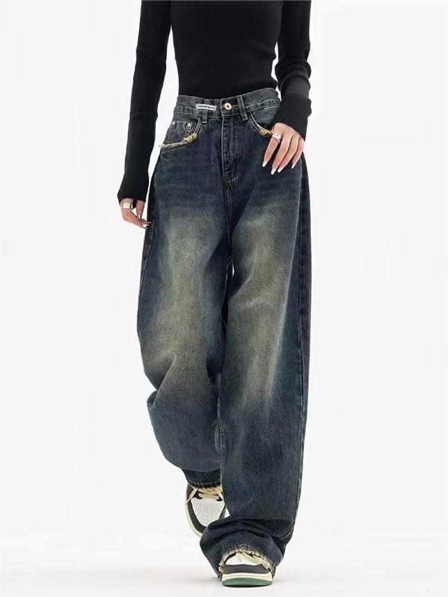 Dominika | Damskie boyfriend jeans vintage wash