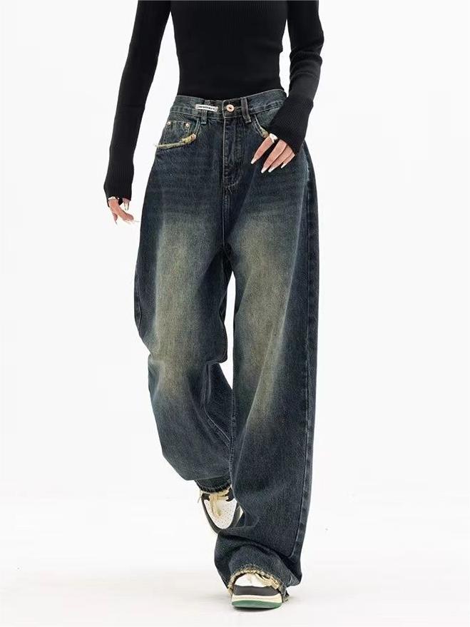 Dominika | Damskie boyfriend jeans vintage wash