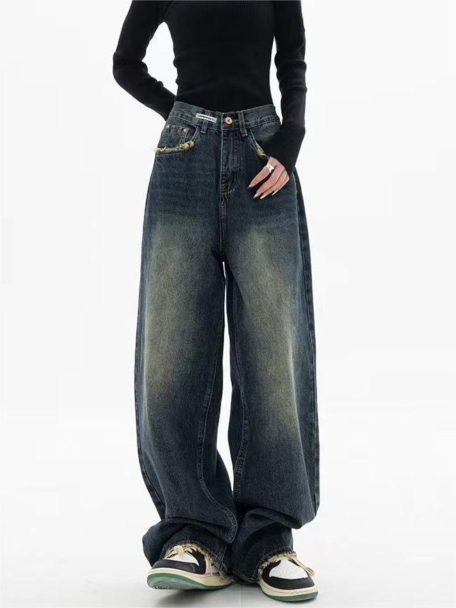 Dominika | Damskie boyfriend jeans vintage wash