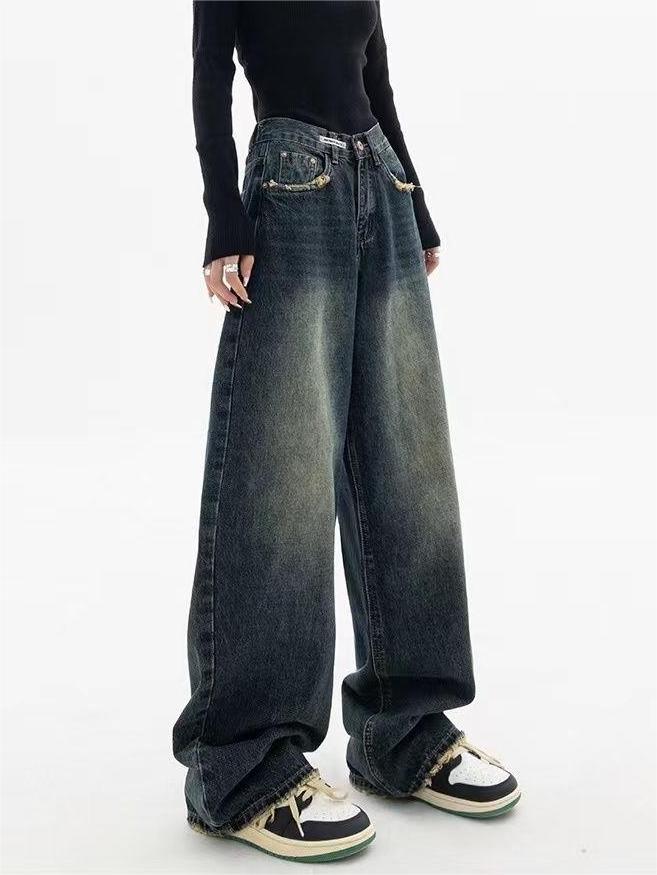 Dominika | Damskie boyfriend jeans vintage wash