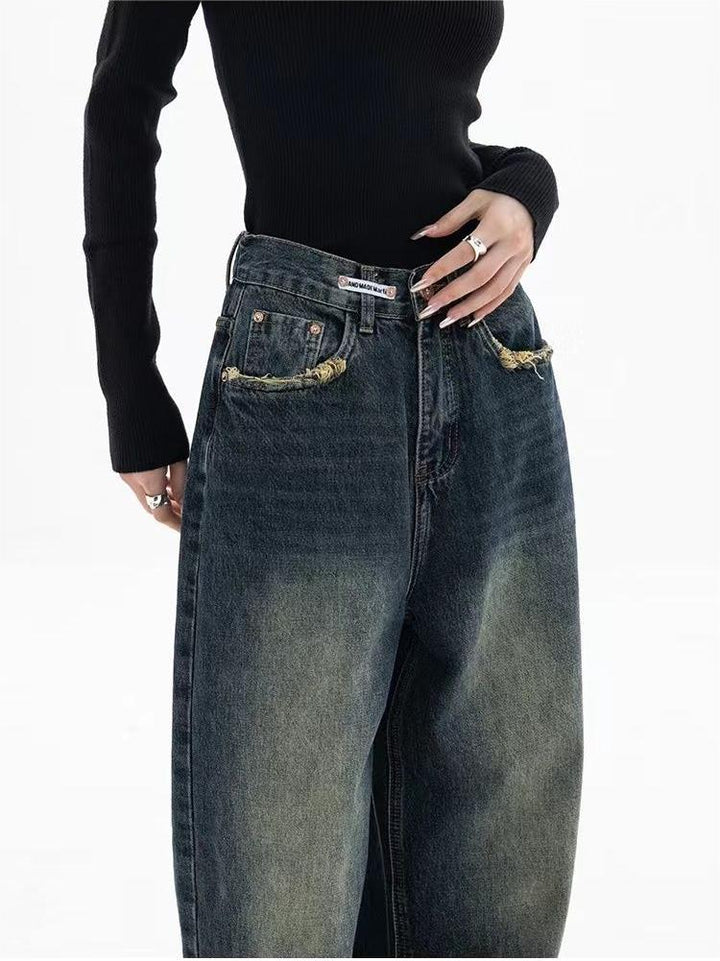Dominika | Damskie boyfriend jeans vintage wash