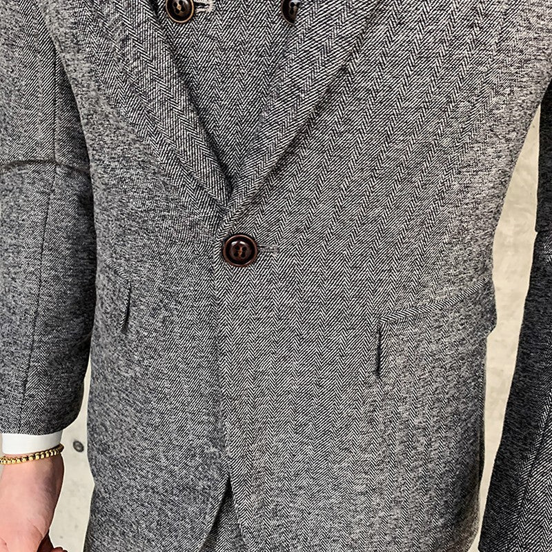Męski garnitur trzyczęściowy slim fit w kolorze czarnym