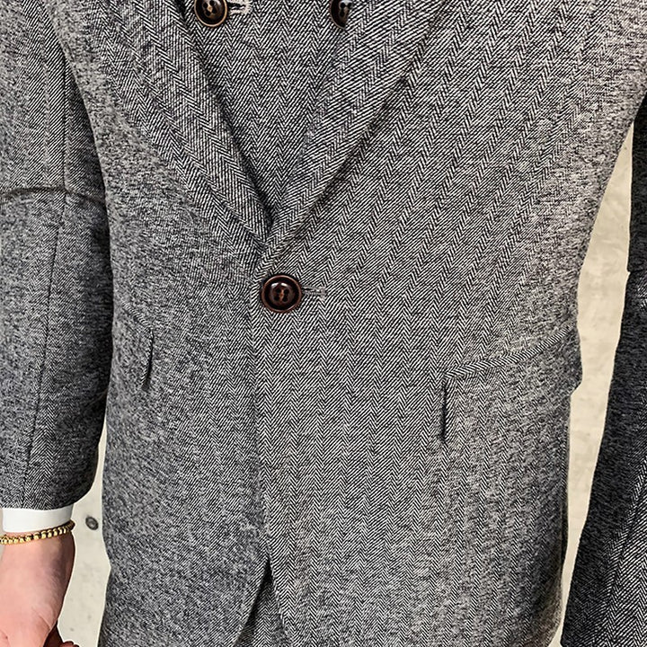 Męski garnitur trzyczęściowy slim fit w kolorze czarnym