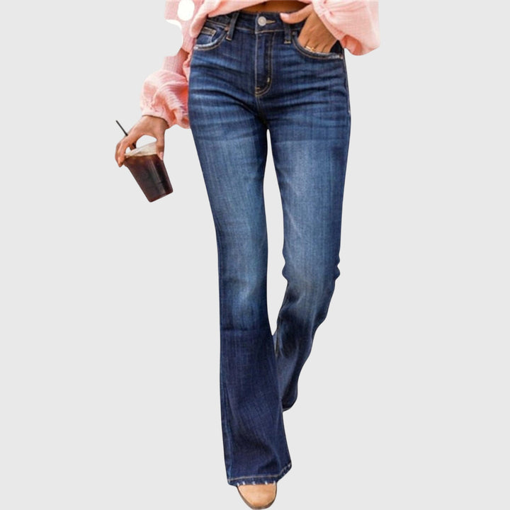 Danusia | Jeansy bootcut damskie z wysokim stanem