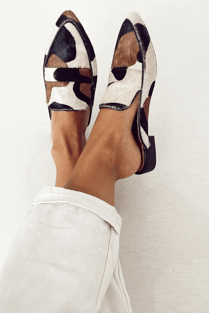Damskie loafersy z abstrakcyjnym wzorem w stylu casual