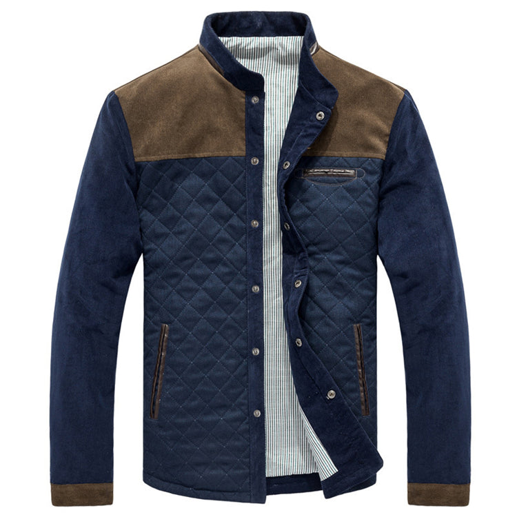 Męska kurtka przejściowa slim fit z wstawkami patchwork