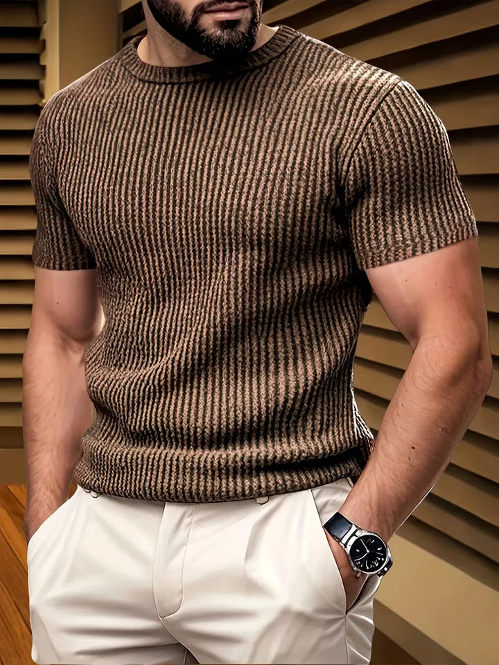 Alan | Męski T-Shirt z Fakturą Jacquard
