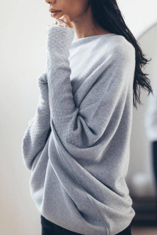 Tamara | Damski asymetryczny sweter cashmere