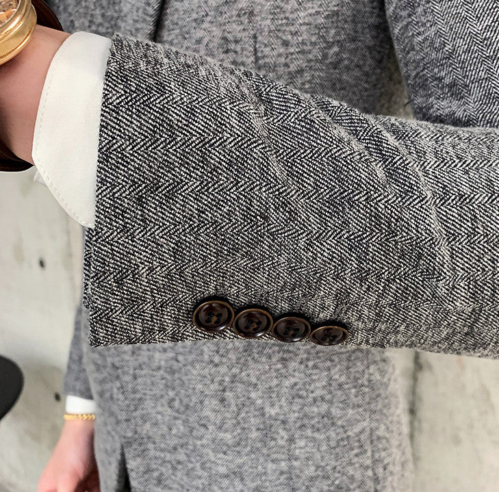 Męski garnitur trzyczęściowy slim fit w kolorze czarnym