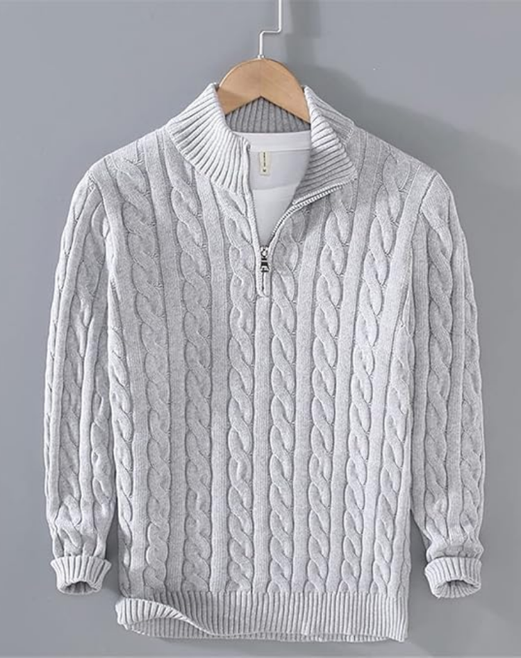 Norbert | Sweter Warkoczowy Half-Zip Heritage