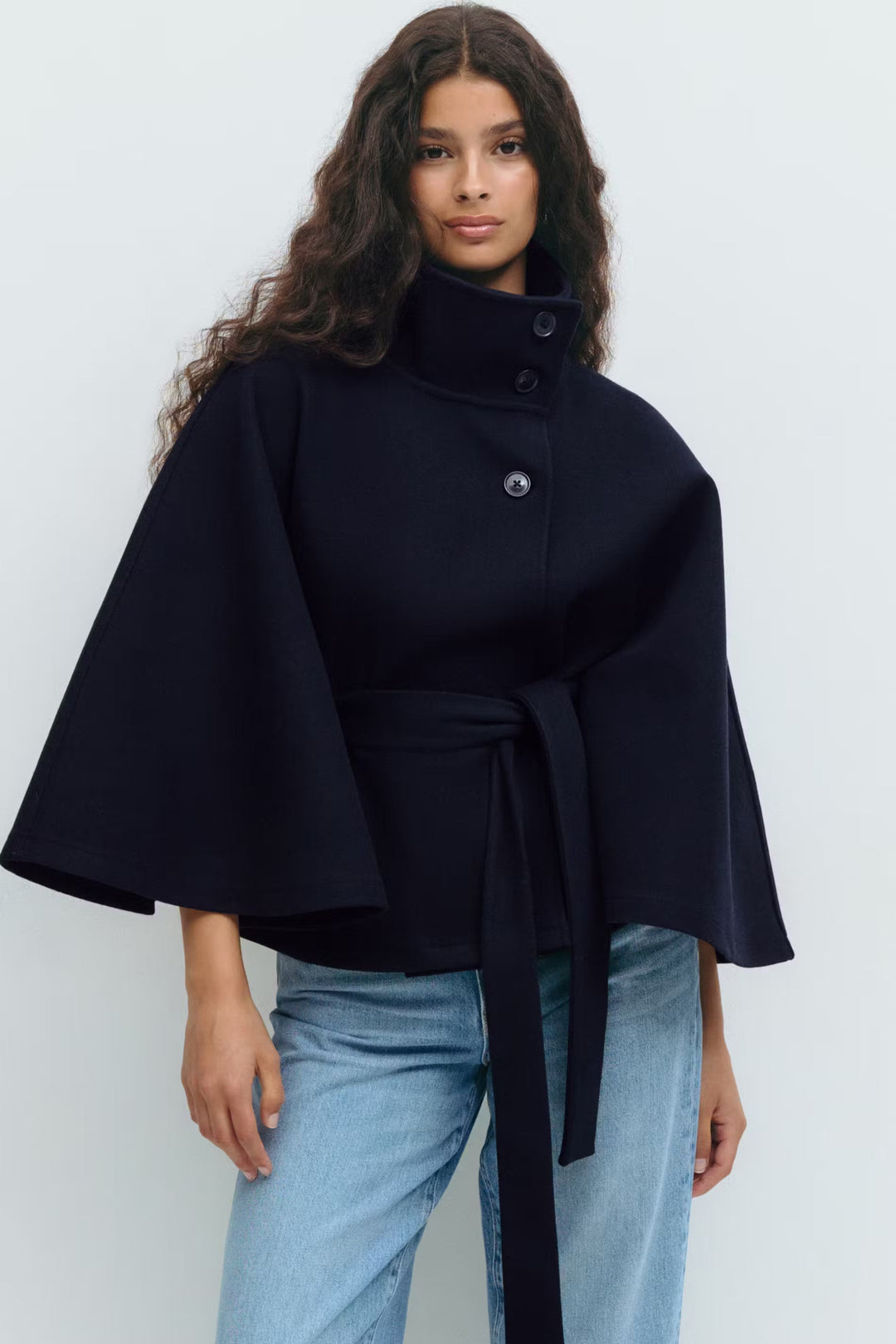 Karolina | Elegancka Peleryna Damska z Paskiem
