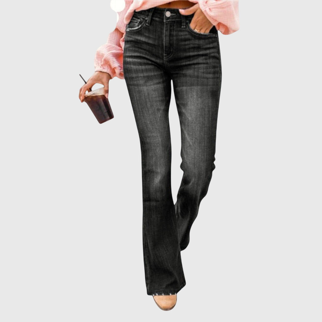Danusia | Jeansy bootcut damskie z wysokim stanem