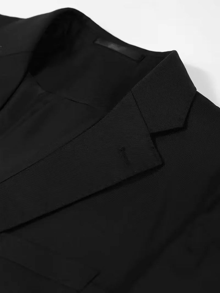 Kornel | Męska Marynarka Slim Fit ze Złotymi Guzikami
