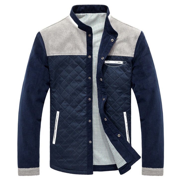 Męska kurtka przejściowa slim fit z wstawkami patchwork