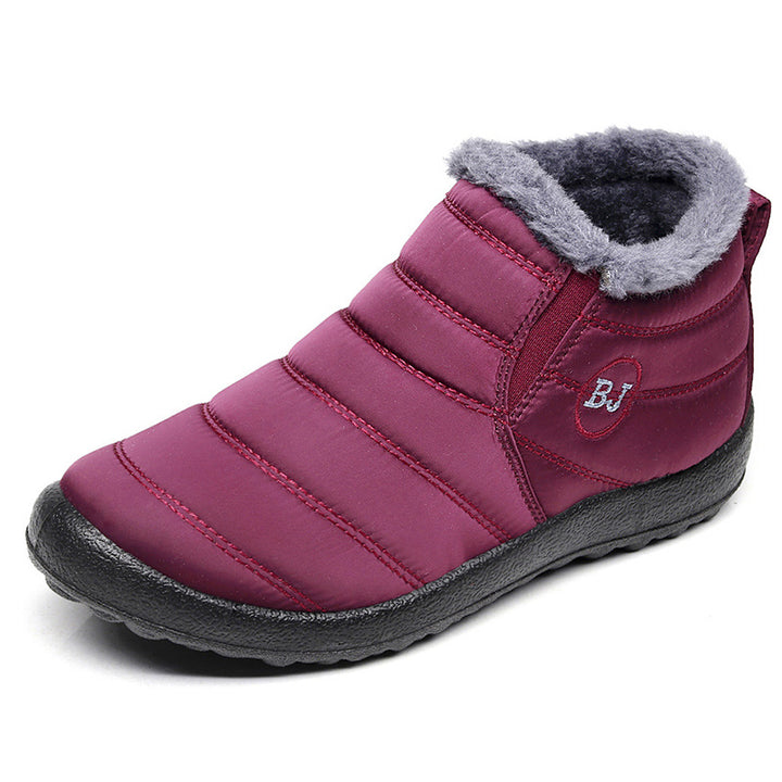 Męskie zimowe buty śniegowce za kostkę w kolorze czarnym