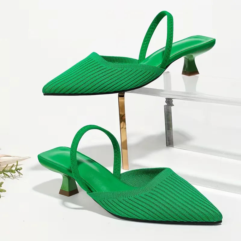 Ewa | brązowe czółenka slingback