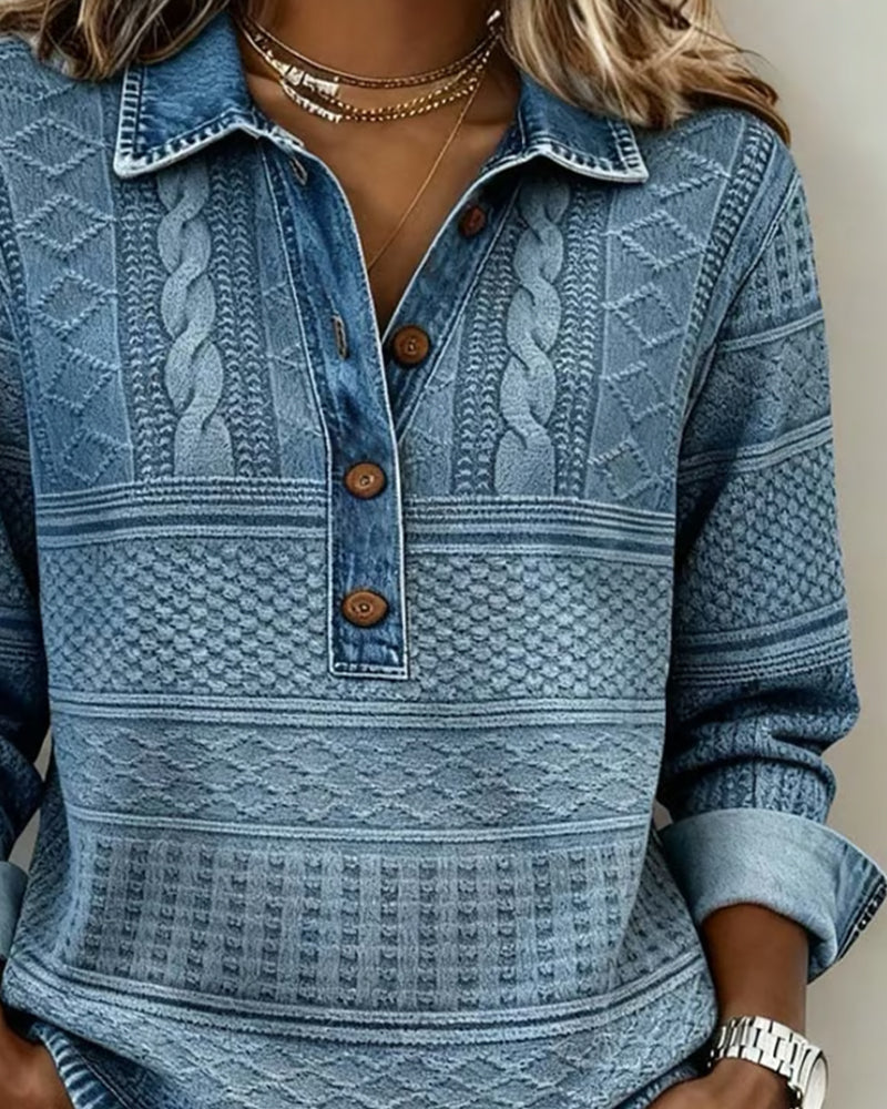 Beata | Sweter Denim Knit Classic