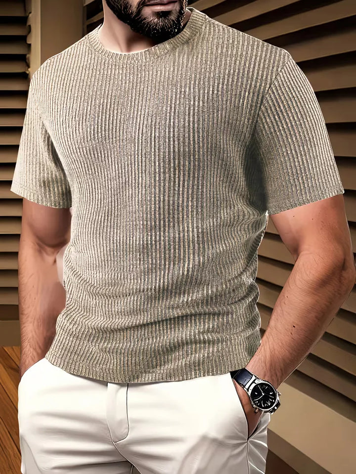 Alan | Męski T-Shirt z Fakturą Jacquard