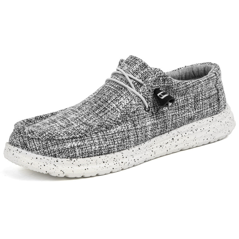 Męskie loafery casual slip-on z płótna w kolorze czarnym