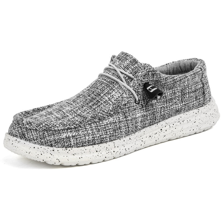 Męskie loafery casual slip-on z płótna w kolorze czarnym
