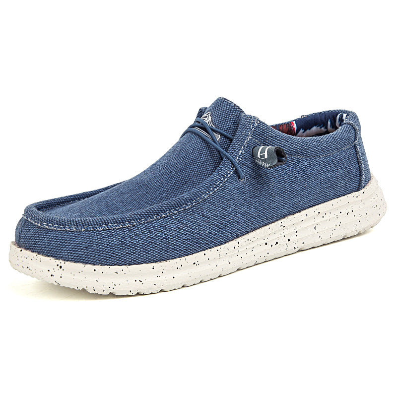 Męskie loafery casual slip-on z płótna w kolorze czarnym