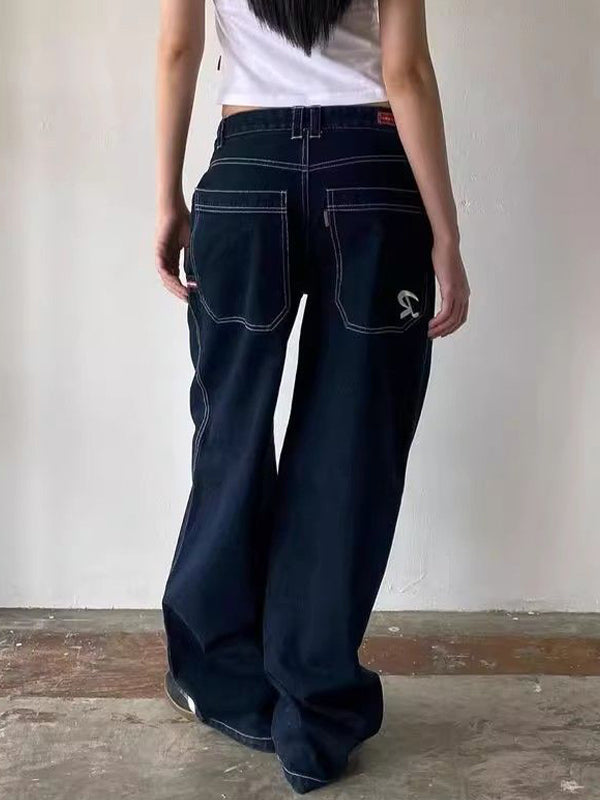 Eliza | Damskie boyfriend jeans z haftem
