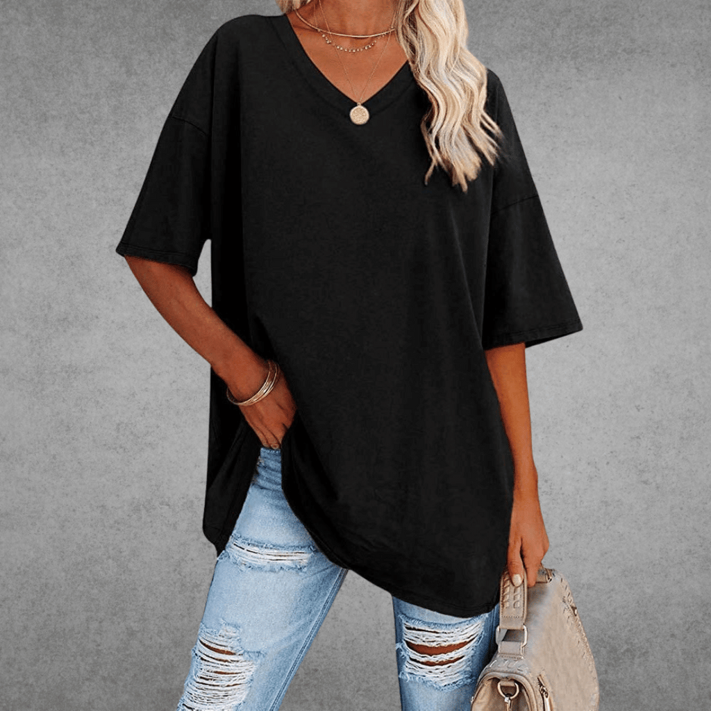 Damski T-shirt z dekoltem V