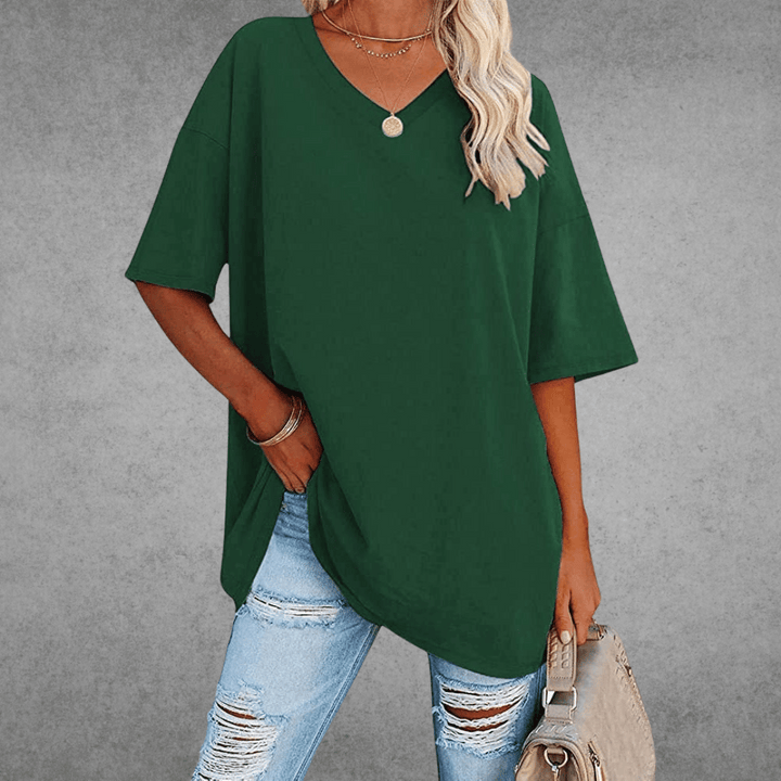 Damski T-shirt z dekoltem V