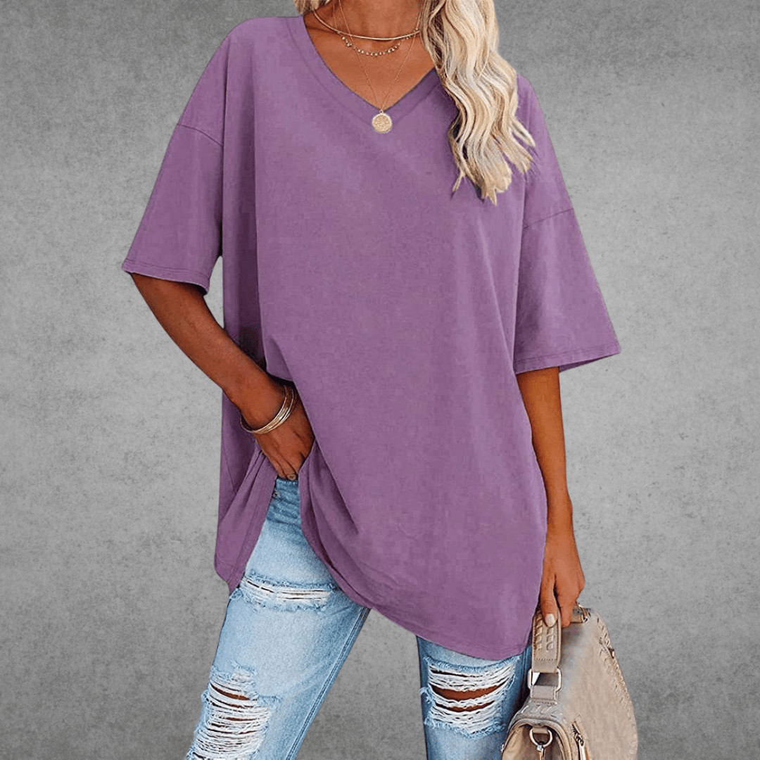 Damski T-shirt z dekoltem V