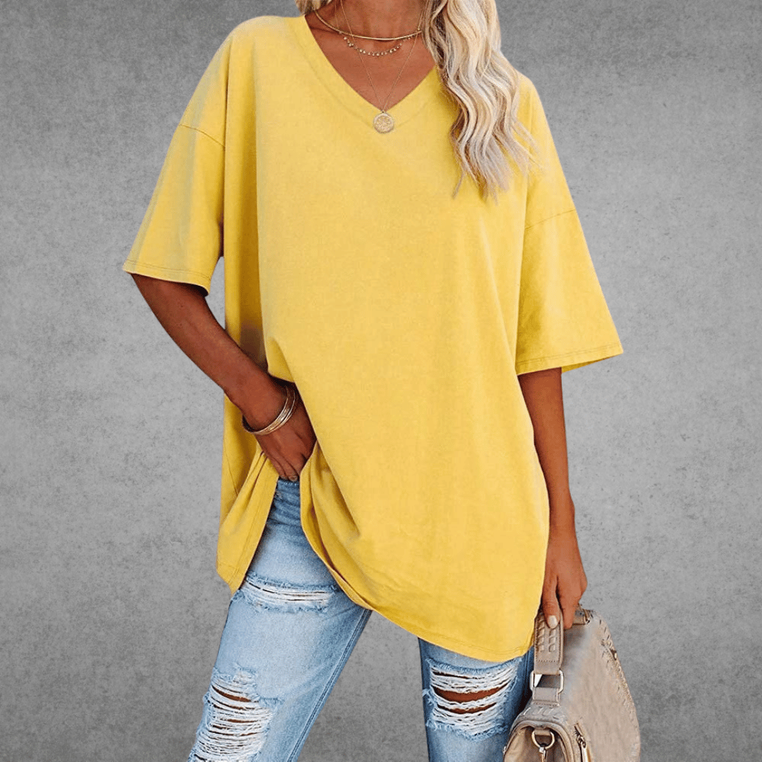 Damski T-shirt z dekoltem V