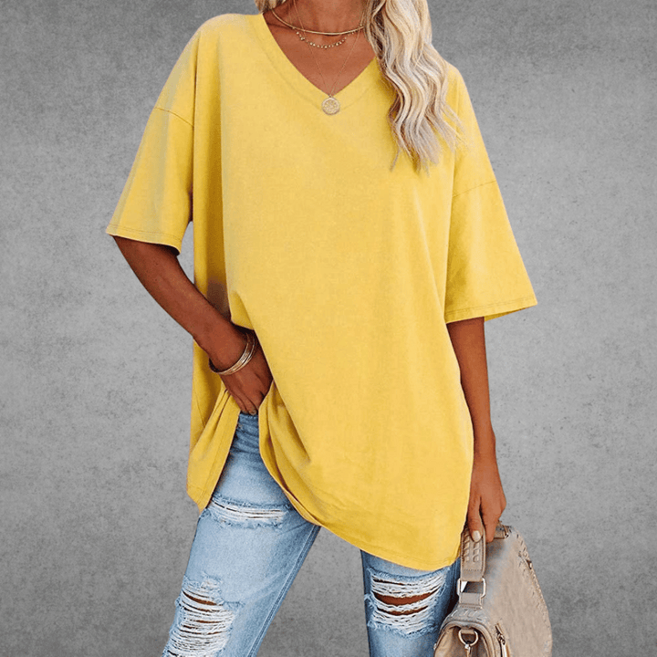 Damski T-shirt z dekoltem V