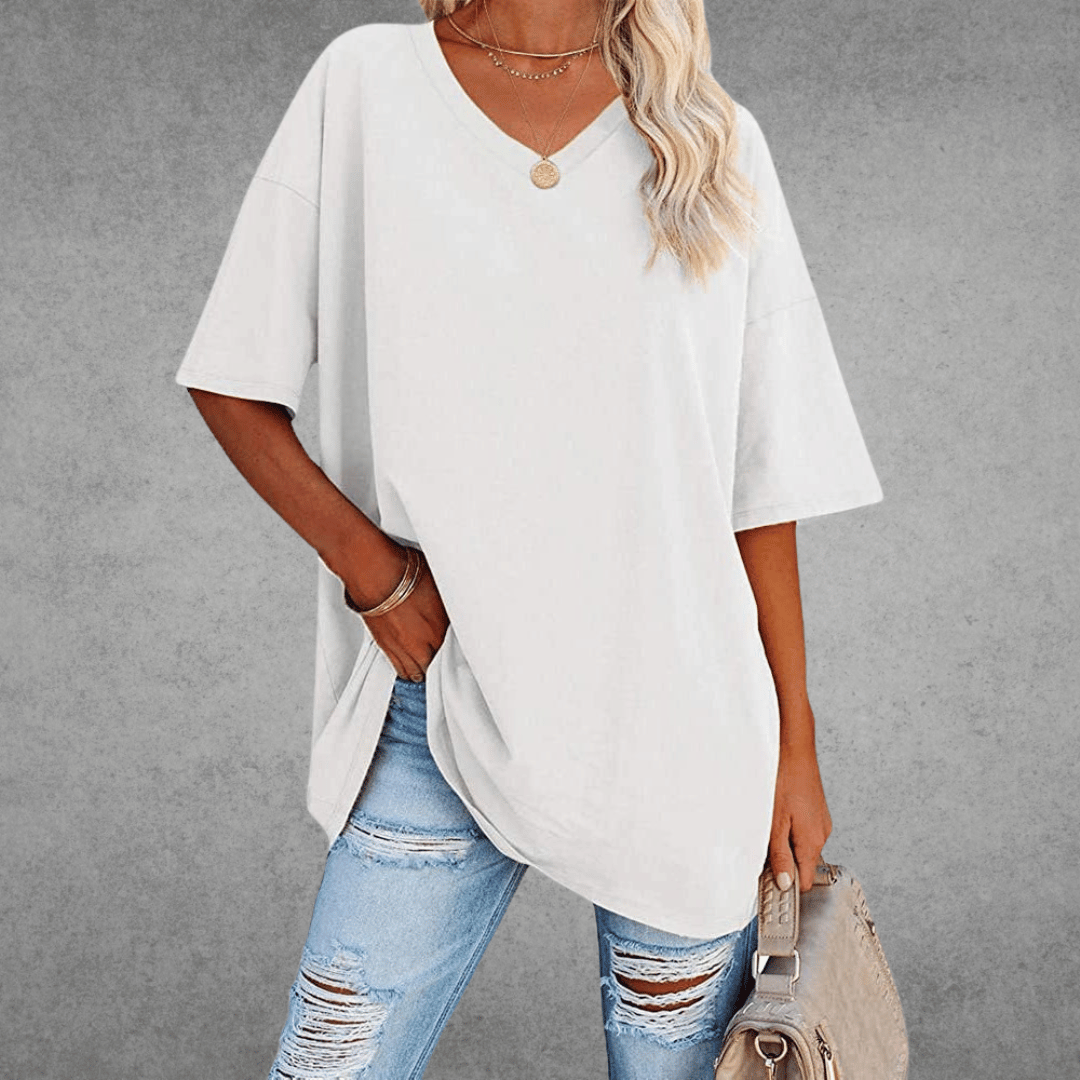Damski T-shirt z dekoltem V