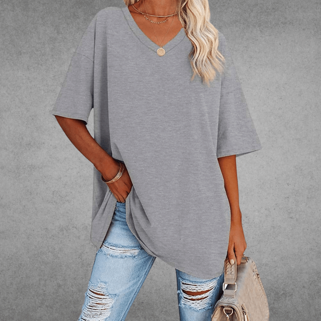 Damski T-shirt z dekoltem V