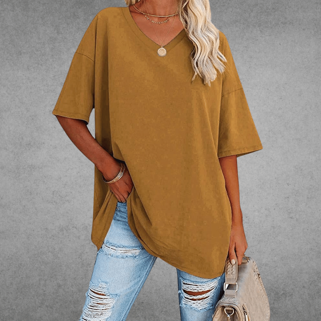 Damski T-shirt z dekoltem V