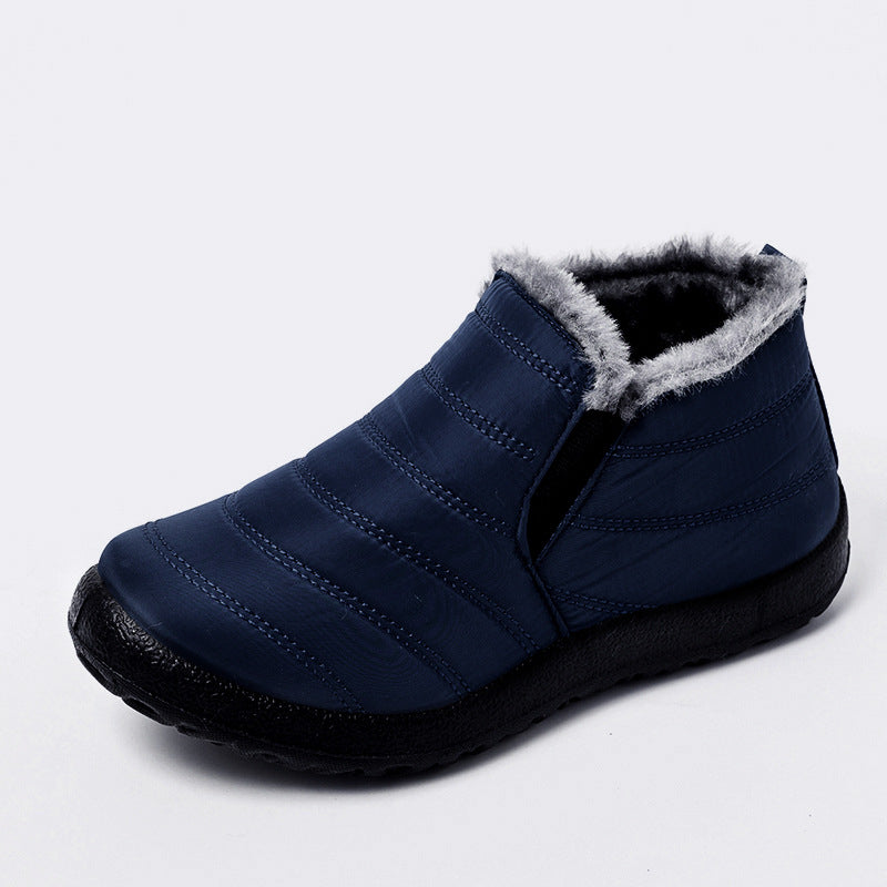 Męskie zimowe buty śniegowce za kostkę w kolorze czarnym