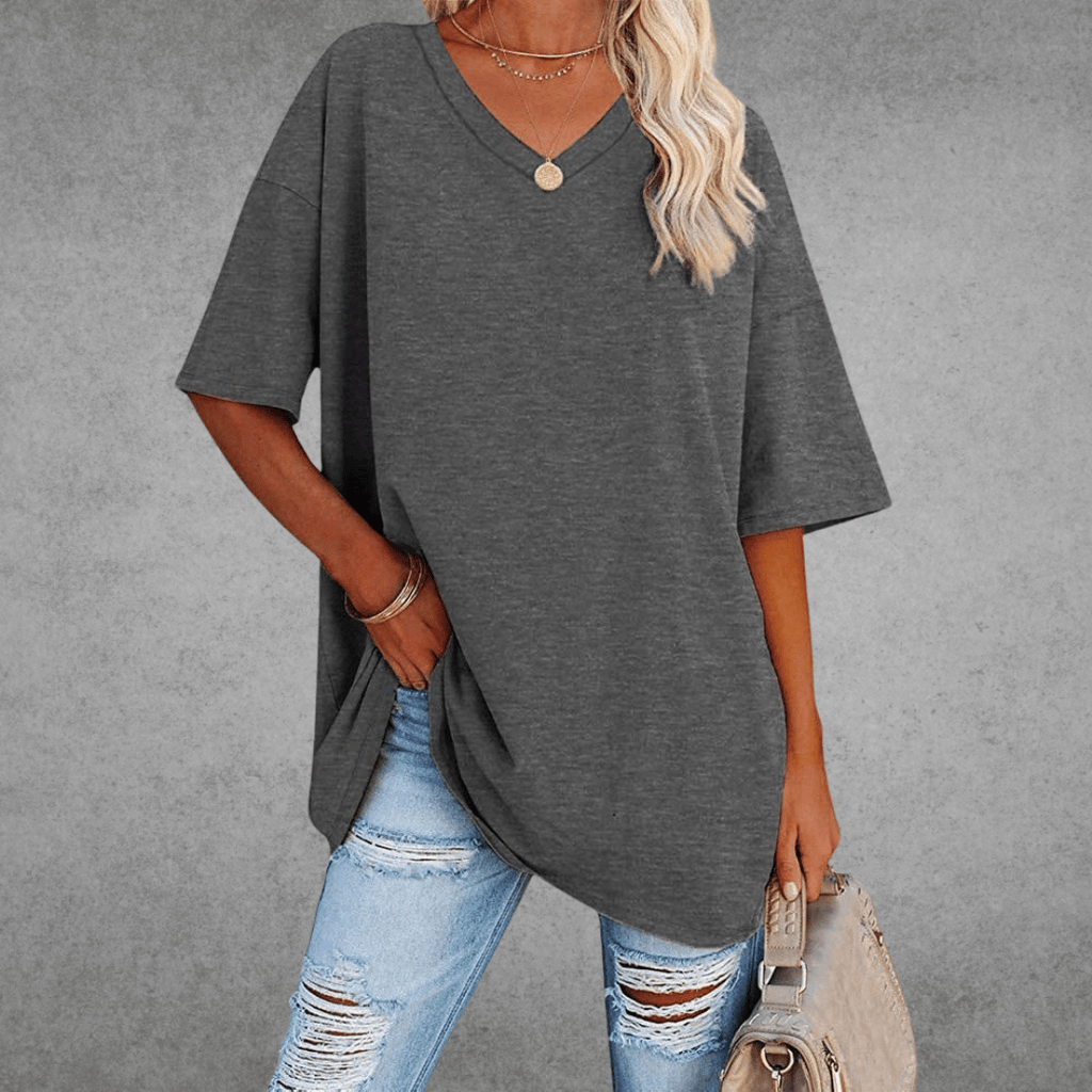 Damski T-shirt z dekoltem V