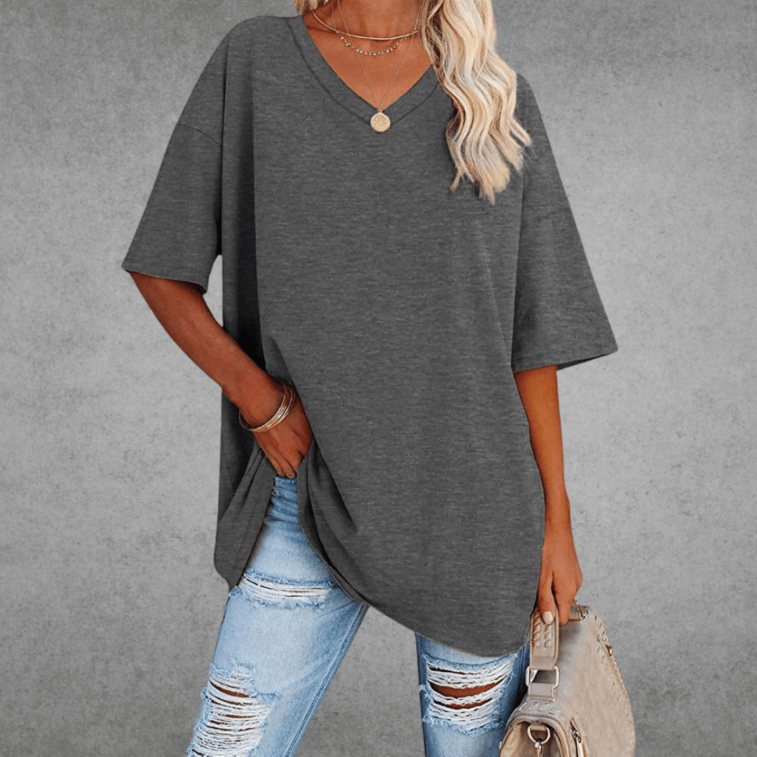Damski T-shirt z dekoltem V