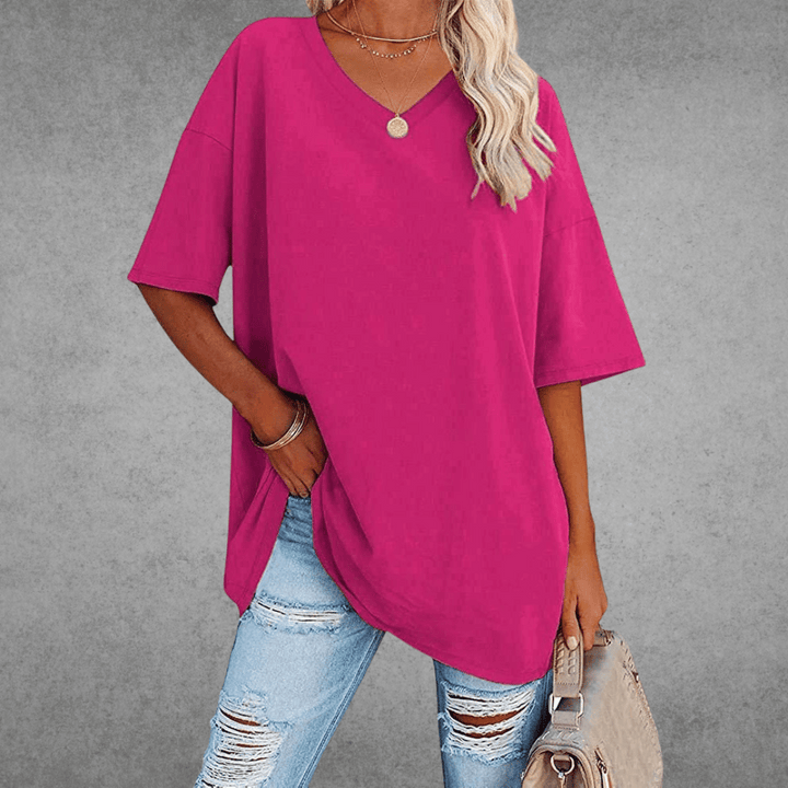 Damski T-shirt z dekoltem V